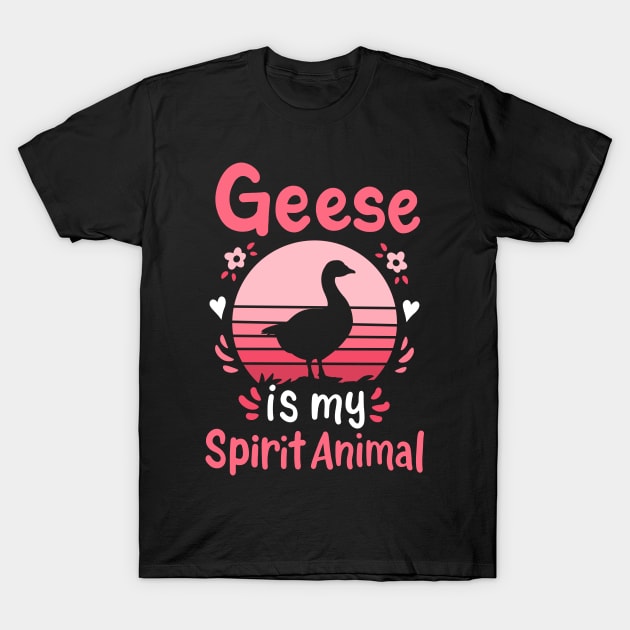 Geese Spirit Animal Retro T-Shirt by KAWAIITEE